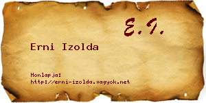 Erni Izolda névjegykártya